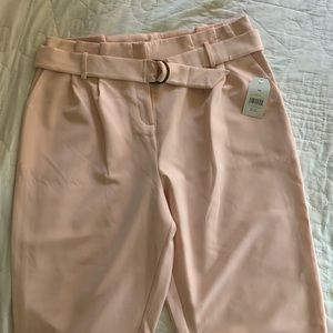 NWT Pink Paperbag Style Pants with Belt